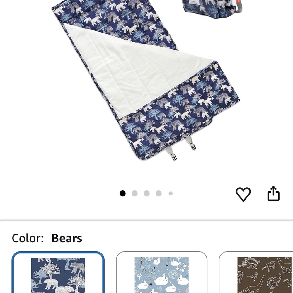 Kids Navy Bear Print Sleeping Bag - Cozy Travel Bed for Children